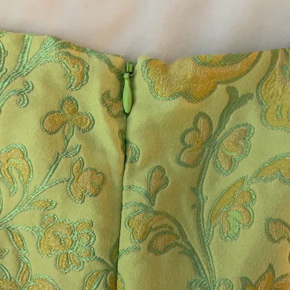 DAVID MEISTER size 2 chartreuse green embroidered dress in excellent condition - Picture 7 of 8